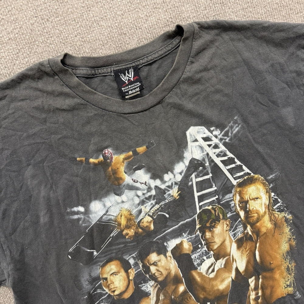 Vintage WWE Shirt Mens XL Gray 2008 John Cena Triple H Rey Mysterious Hardy Boys